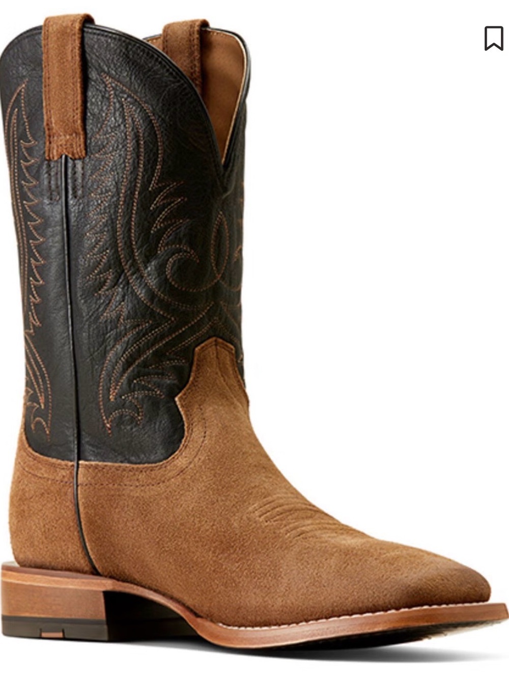 ARIAT MEN'S CIRCUIT PAXTON SUEDE WESTERN BOOTS - BROAD SQUARE TOE SIZE 11EE